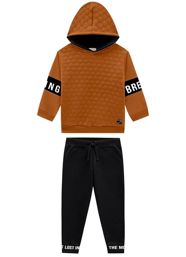 Milon - Conjunto Infantil Menino Lettering  Amarelo