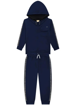 Milon - Conjunto Infantil Menino Lettering Azul - MILON