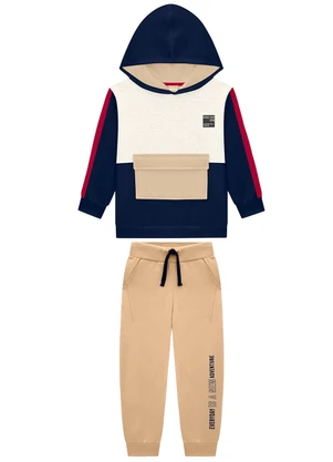 Milon - Conjunto Infantil Menino Lettering  Azul - MILON