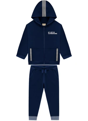 Milon - Conjunto Infantil Menino Lettering  Azul - MILON