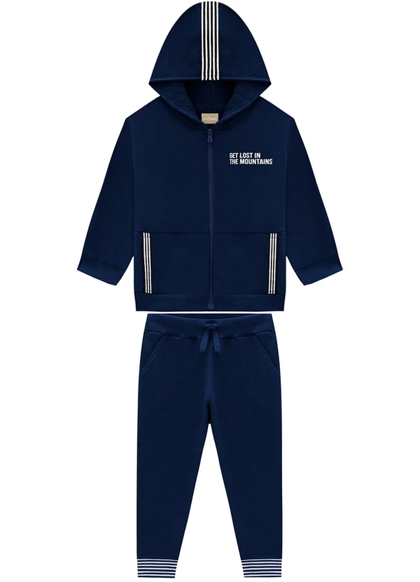 Milon - Conjunto Infantil Menino Lettering Azul