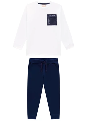 Milon - Conjunto Infantil Menino Lettering Branco - MILON