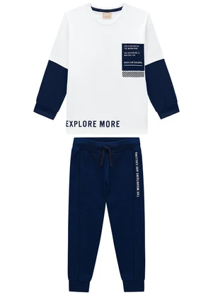 Milon - Conjunto Infantil Menino Lettering Branco - MILON