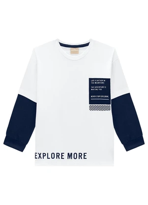 Milon - Conjunto Infantil Menino Lettering  Branco - MILON