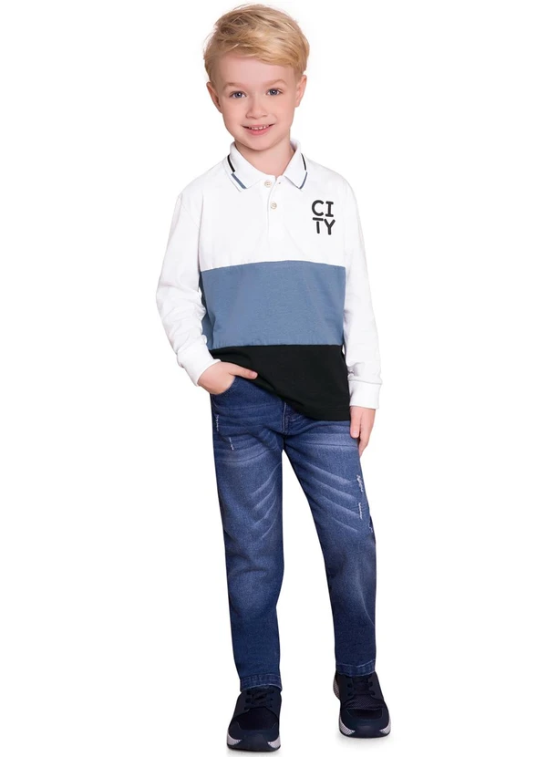 Milon - Conjunto Infantil Menino Lettering Branco