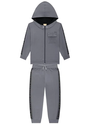 Milon - Conjunto Infantil Menino Lettering  Cinza - MILON