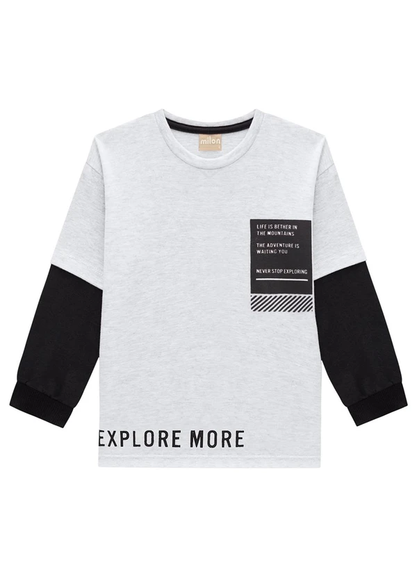 Milon - Conjunto Infantil Menino Lettering  Cinza 2