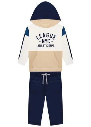 Milon - Conjunto Infantil Menino Lettering Off White - MILON