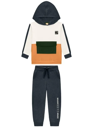 Milon - Conjunto Infantil Menino Lettering  Off White - MILON