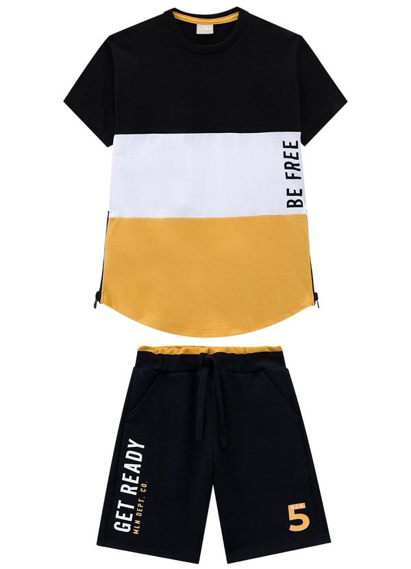 Milon - Conjunto Infantil Menino Lettering Preto