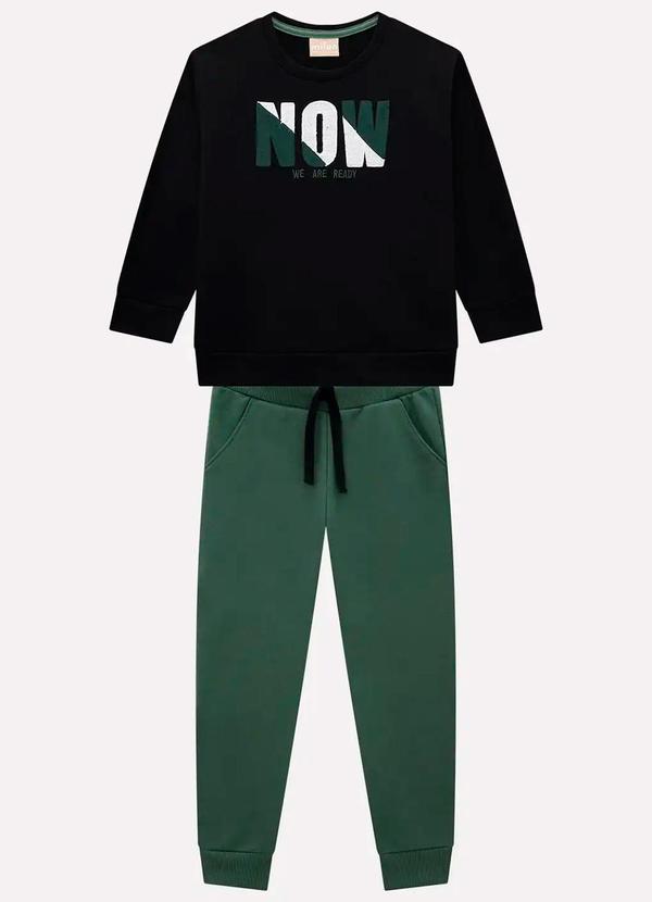 Milon - Conjunto Infantil Menino Lettering Preto