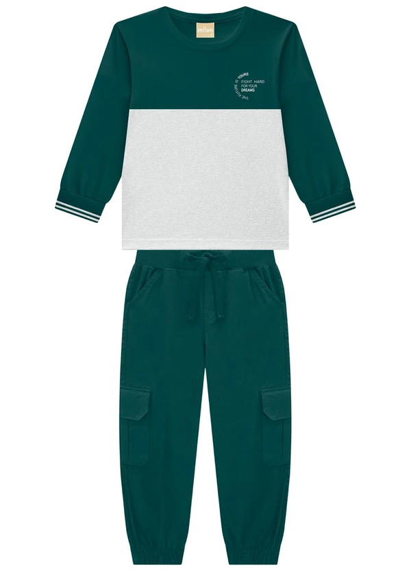 Milon - Conjunto Infantil Menino Lettering Verde