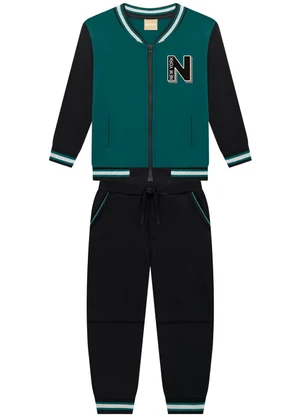 Milon - Conjunto Infantil Menino Lettering  Verde - MILON