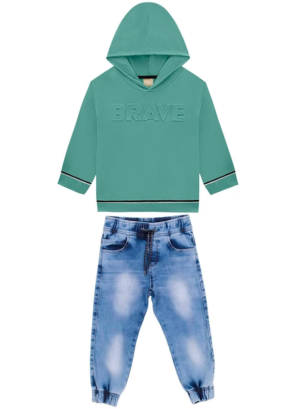 Milon - Conjunto Infantil Menino Lettering Verde