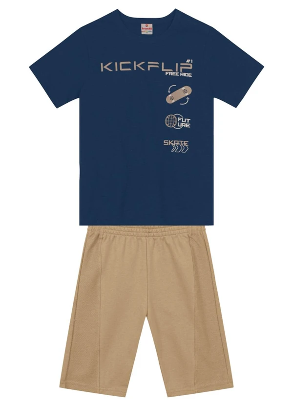 Brandili - Conjunto Infantil Menino Skate Azul