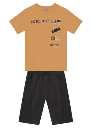 Brandili - Conjunto Infantil Menino Skate Marrom - BRANDILI