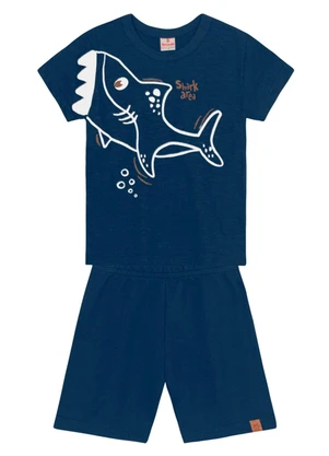 Brandili - Conjunto Infantil Menino Tubarão Azul - BRANDILI