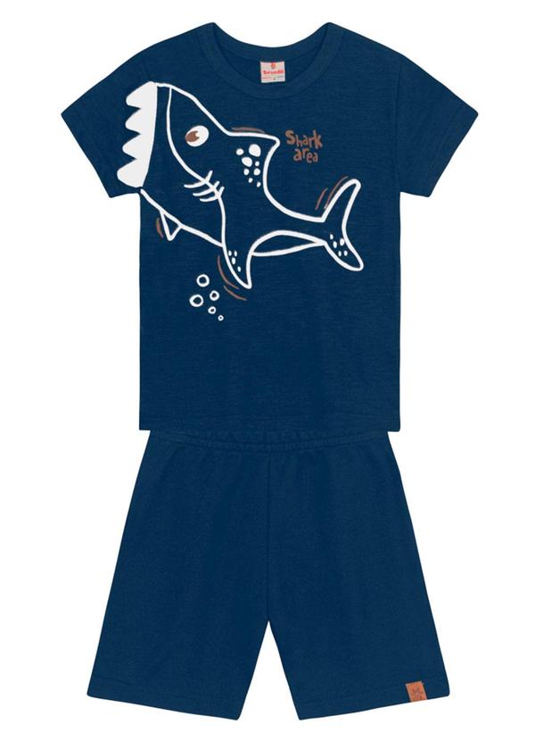 Brandili - Conjunto Infantil Menino Tubarão Azul