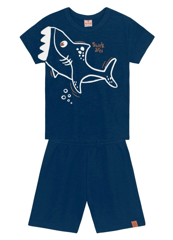 Brandili - Conjunto Infantil Menino Tubarão Azul