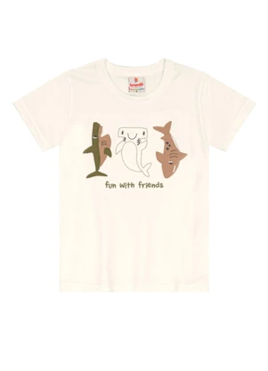 Brandili - Conjunto Infantil Menino Tubarão Bege - BRANDILI