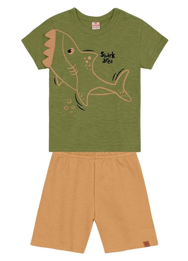 Brandili - Conjunto Infantil Menino Tubarão Verde