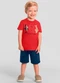 Brandili - Conjunto Infantil Menino Tubarão Bege - variação: Vermelho