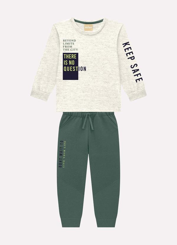 Milon - Conjunto Infatil Menino Lettering Branco