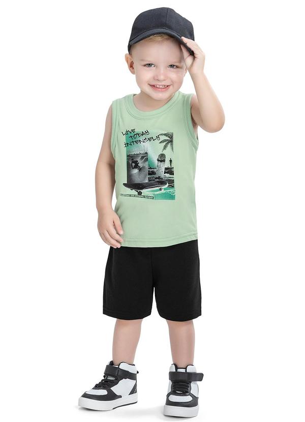 Elian - Conjunto Masculino Infantil Regata Bermuda Verde