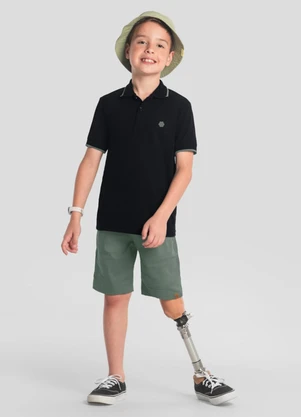 Brandili - Conjunto Polo Infantil Menino Preto - BRANDILI