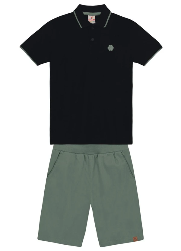 Brandili - Conjunto Polo Infantil Menino Preto 2
