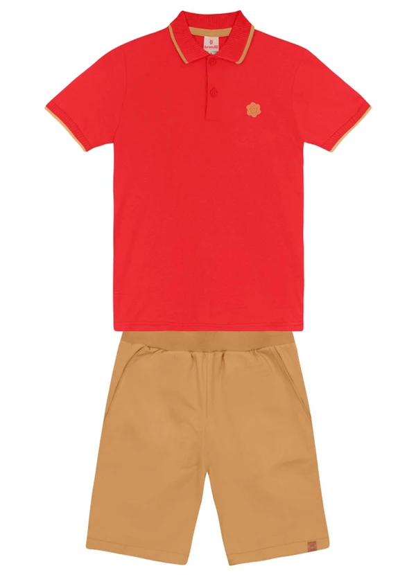 Brandili - Conjunto Polo Infantil Menino Vermelho 2