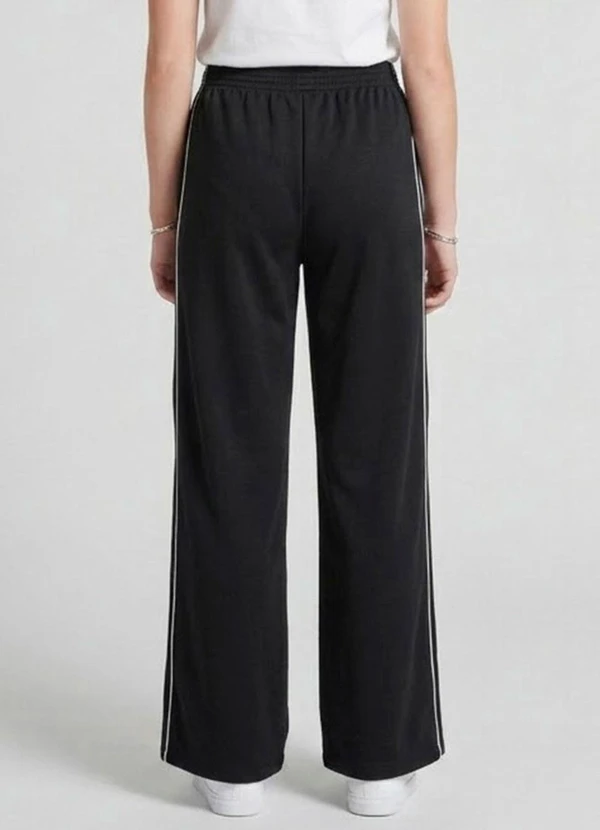 Minty - Calça Wide Leg Moletom Felpado Preto 2