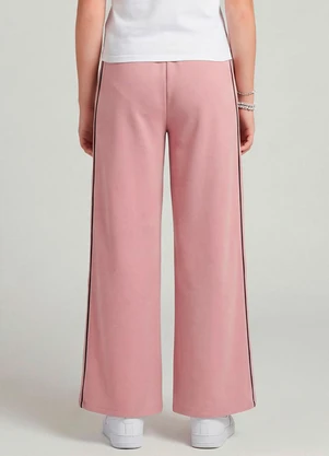 Minty - Calça Wide Leg Moletom Felpado Rosa - MINTY