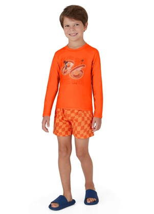 Malwee Kids - Camiseta 86 Malha Uv50 Laranja - MALWEE KIDS