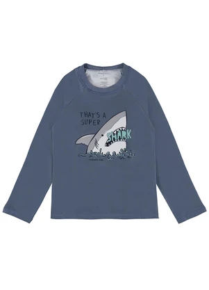 Malwee Kids - Camiseta Azul Escuro Tubarão Uv Menino - MALWEE KIDS