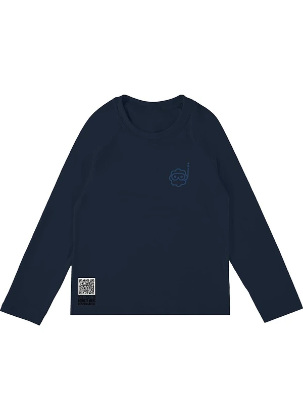 Malwee Kids - Camiseta Azul Marinho Malha Uv com Qr Code 2