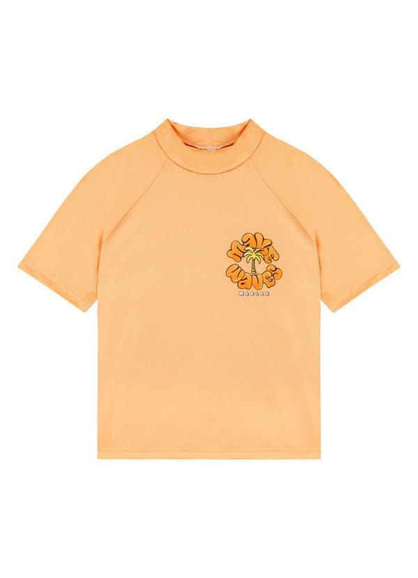 Marlan - Camiseta em Malha Proteção Uv Laranja
