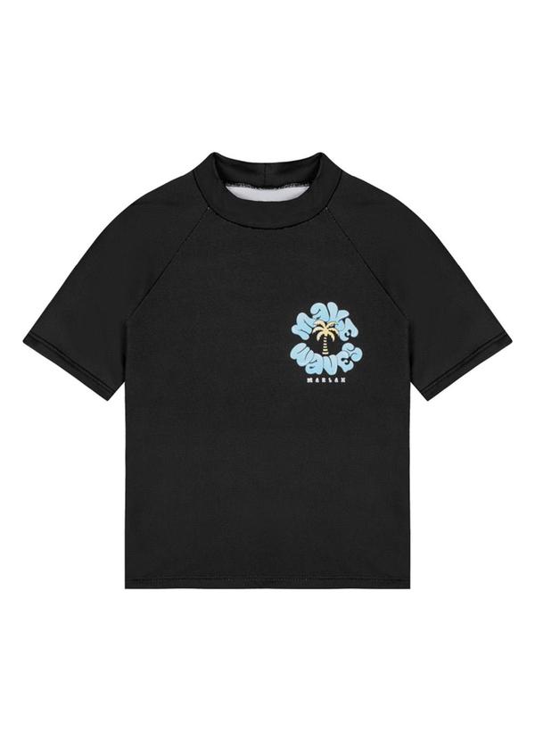 Marlan - Camiseta em Malha Proteção Uv Preto