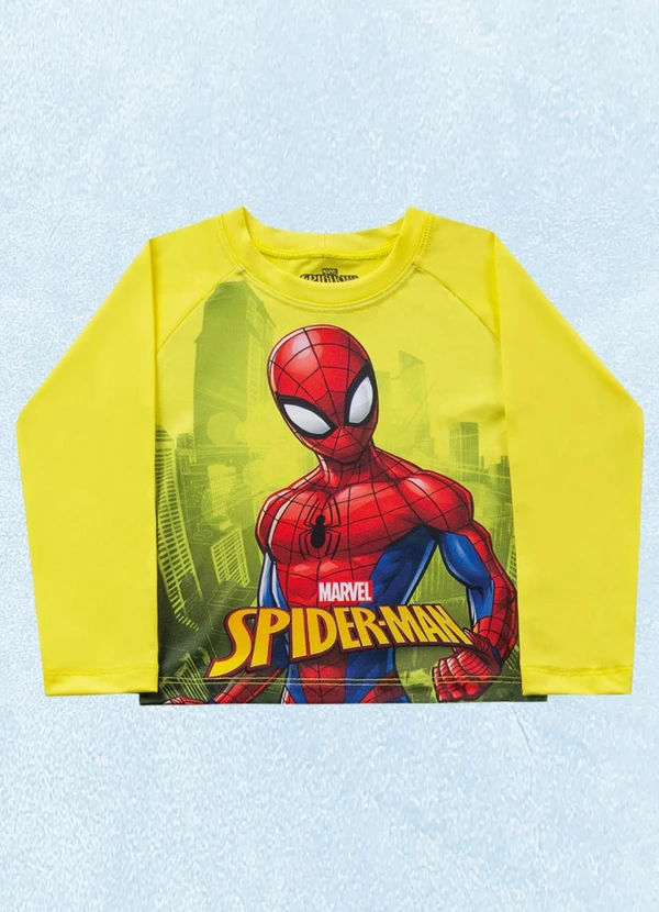 Fakini Kids - Camiseta M/Longa Spider-Man Amarelo