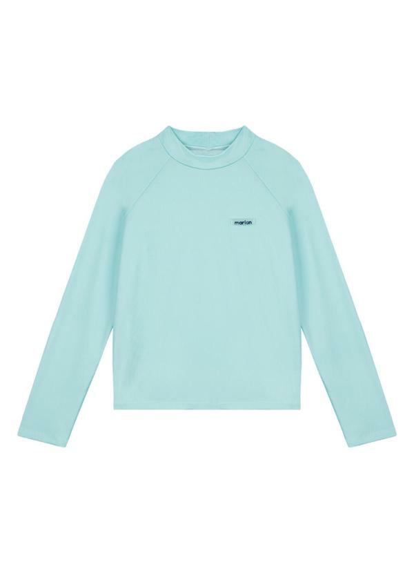 Marlan - Camiseta Manga Longa em Malha Proteção Uv Azul