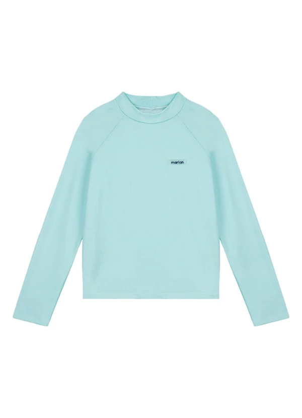 Marlan - Camiseta Manga Longa em Malha Proteção Uv Azul