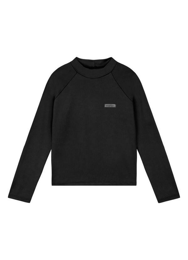 Marlan - Camiseta Manga Longa em Malha Proteção Uv Preto