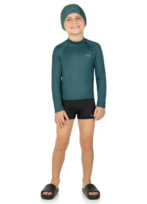 Marlan - Camiseta Manga Longa em Malha Proteção Uv Verde - MARLAN