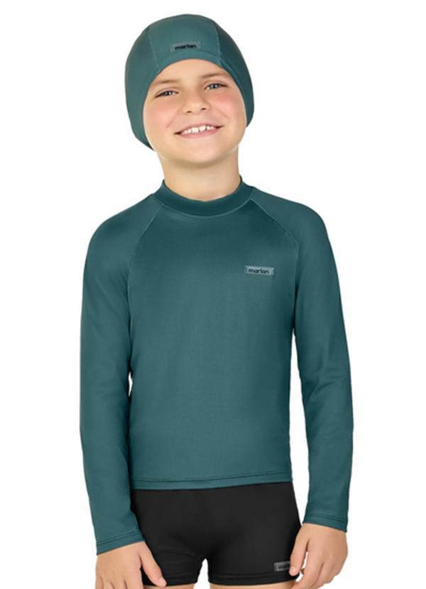 Marlan - Camiseta Manga Longa em Malha Proteção Uv Verde