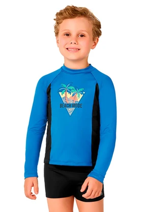 Marlan - Camiseta Manga Longa Proteção Uv Menino Azul - MARLAN