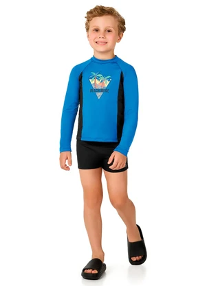 Marlan - Camiseta Manga Longa Proteção Uv Menino Azul - MARLAN