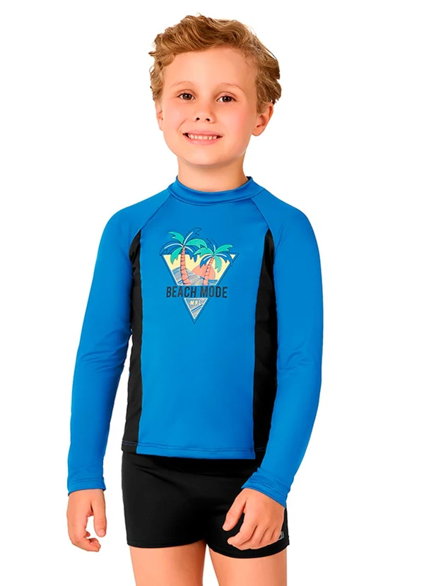 Marlan - Camiseta Manga Longa Proteção Uv Menino Azul