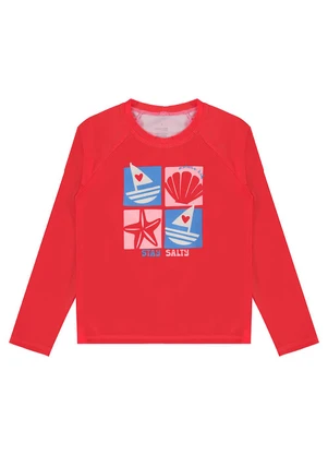 Malwee Kids - Camiseta Mosaico Malha Uv50 Vermelho - MALWEE KIDS