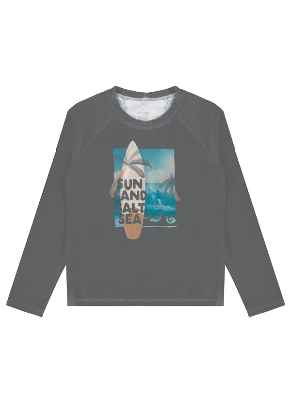 Malwee Kids - Camiseta Prancha Malha Uv50 Cinza Escuro 1