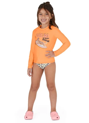 Malwee Kids - Camiseta Surfista Malha Uv50 Laranja Claro - MALWEE KIDS